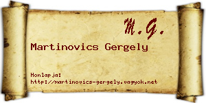 Martinovics Gergely névjegykártya